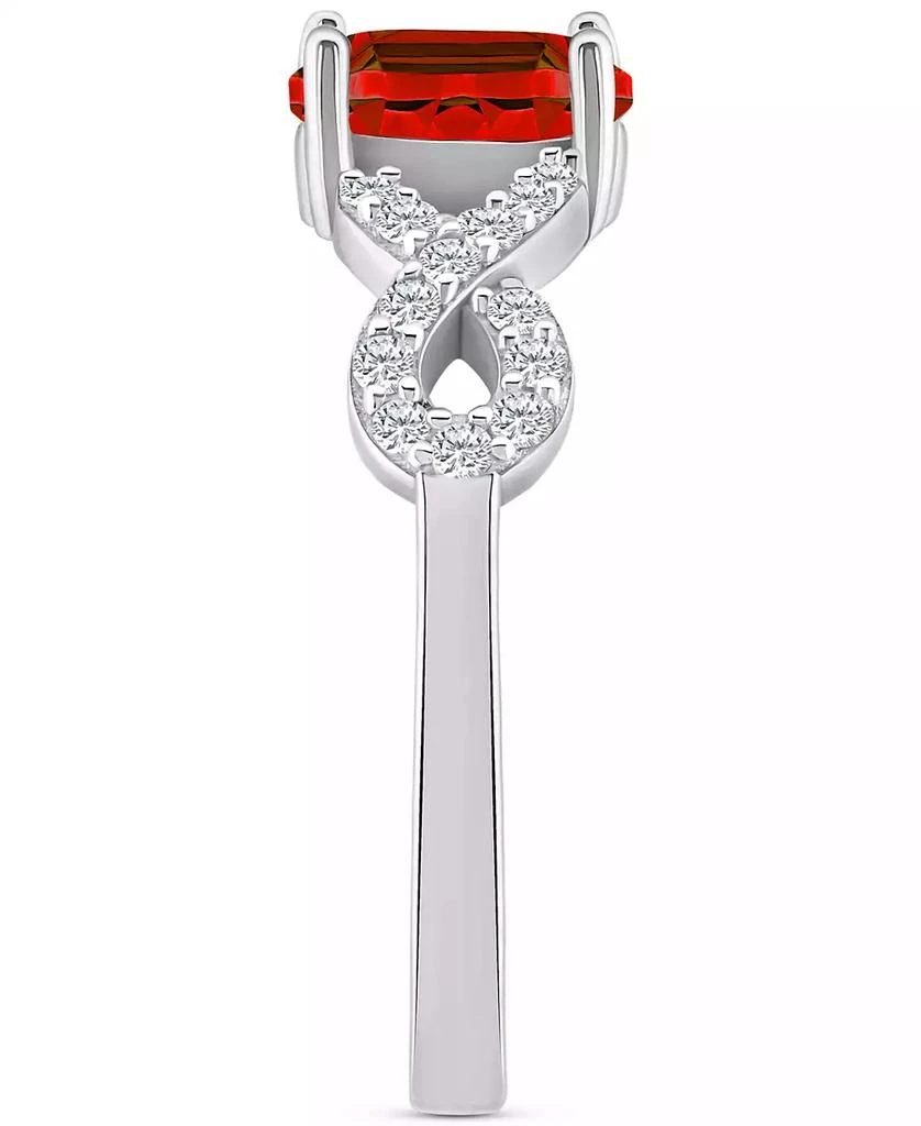 Macy's Rhodolite Garnet (1 ct. t.w.) & White Topaz (1/4 ct. t.w.) Twist Ring in Sterling Silver (Also in Citrine, Blue Topaz, Amethyst, & Periodt) 7
