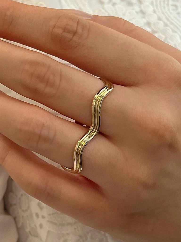 Stephanie Gottlieb Capri 14K Yellow Gold Two-Finger Ring 2