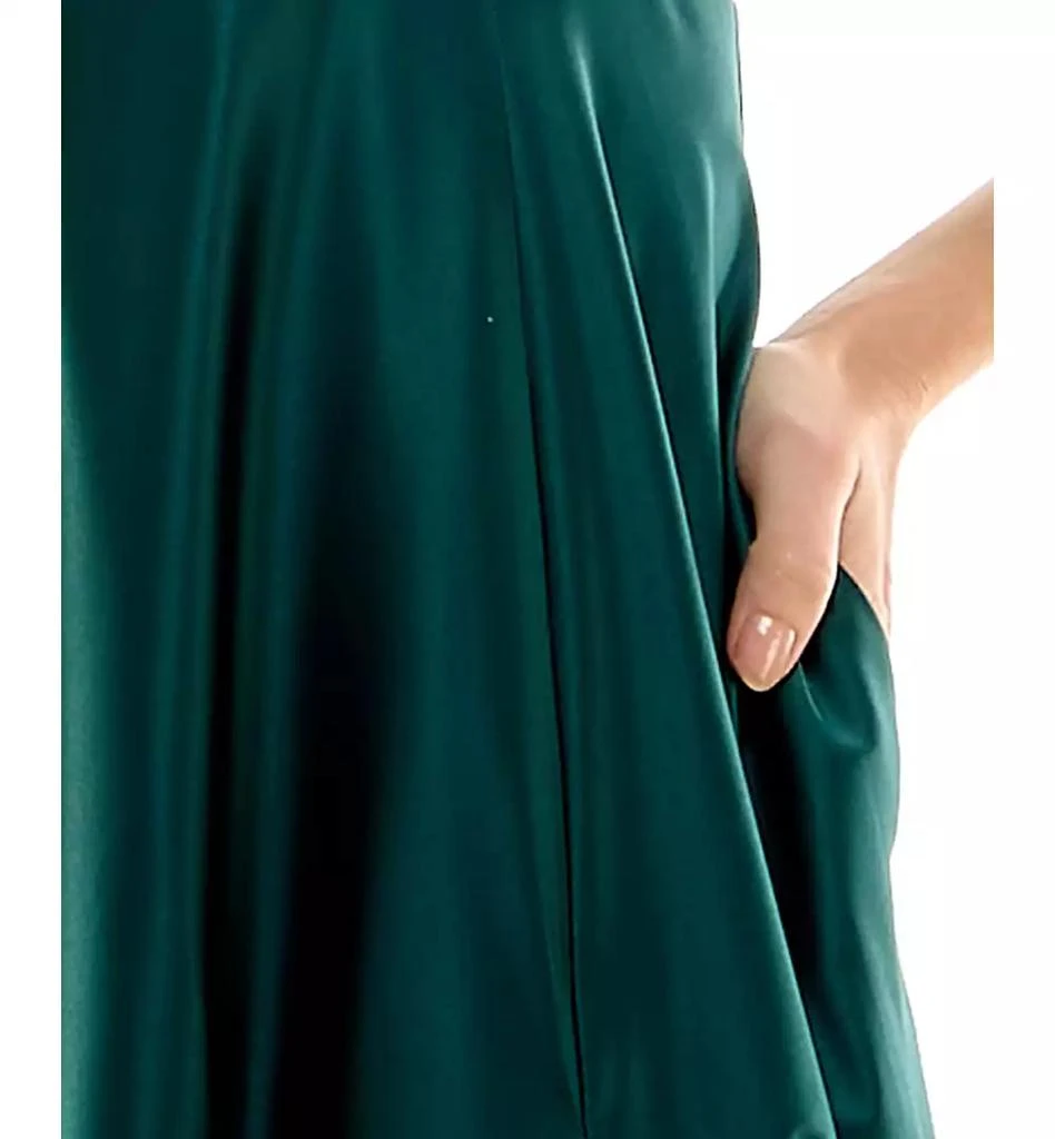 b darlin hunter green dress Green Strapless Crepe Gown With 3D Flower main image 1