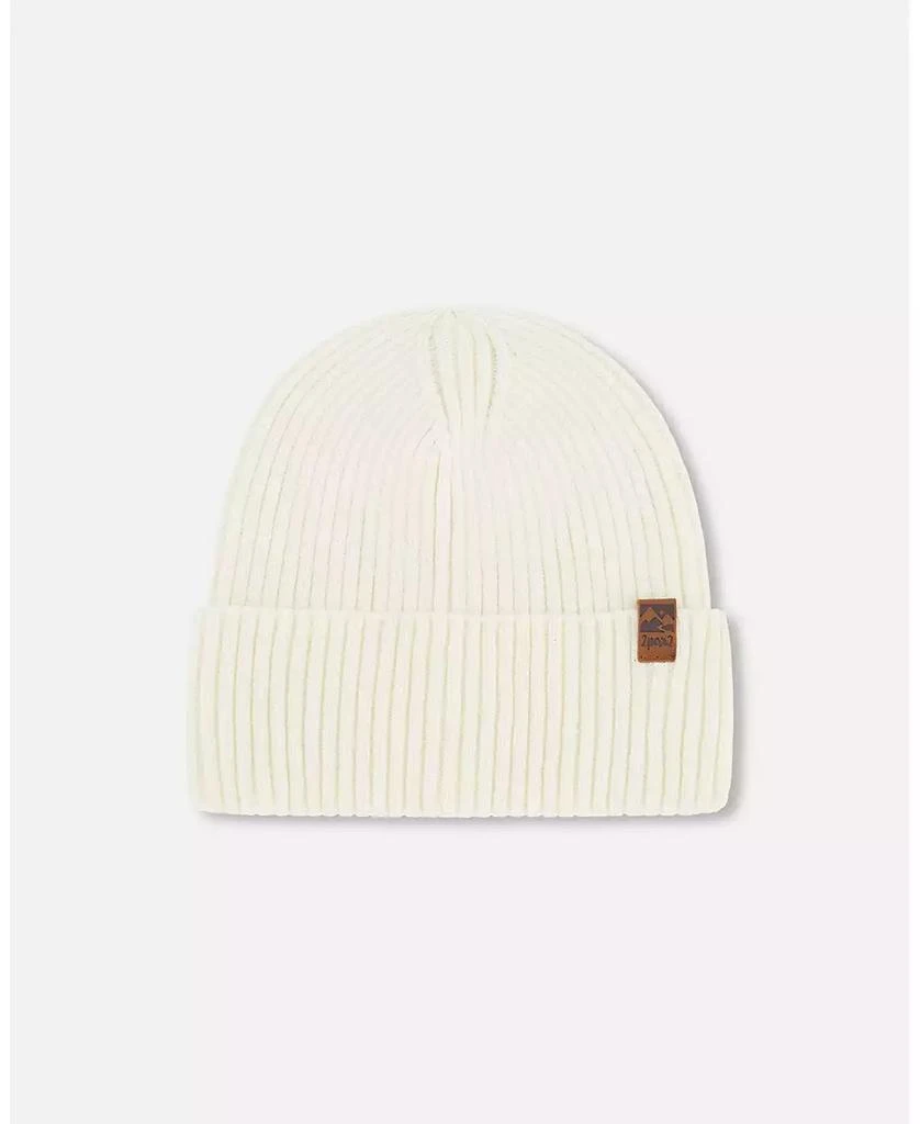 Deux par Deux Kids Unisex Knit Hat Off White - Toddler|Child