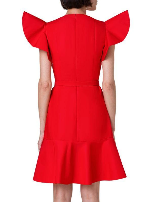 Akris Cotton-Blend Belted Short-Sleeve Mini-Dress 2