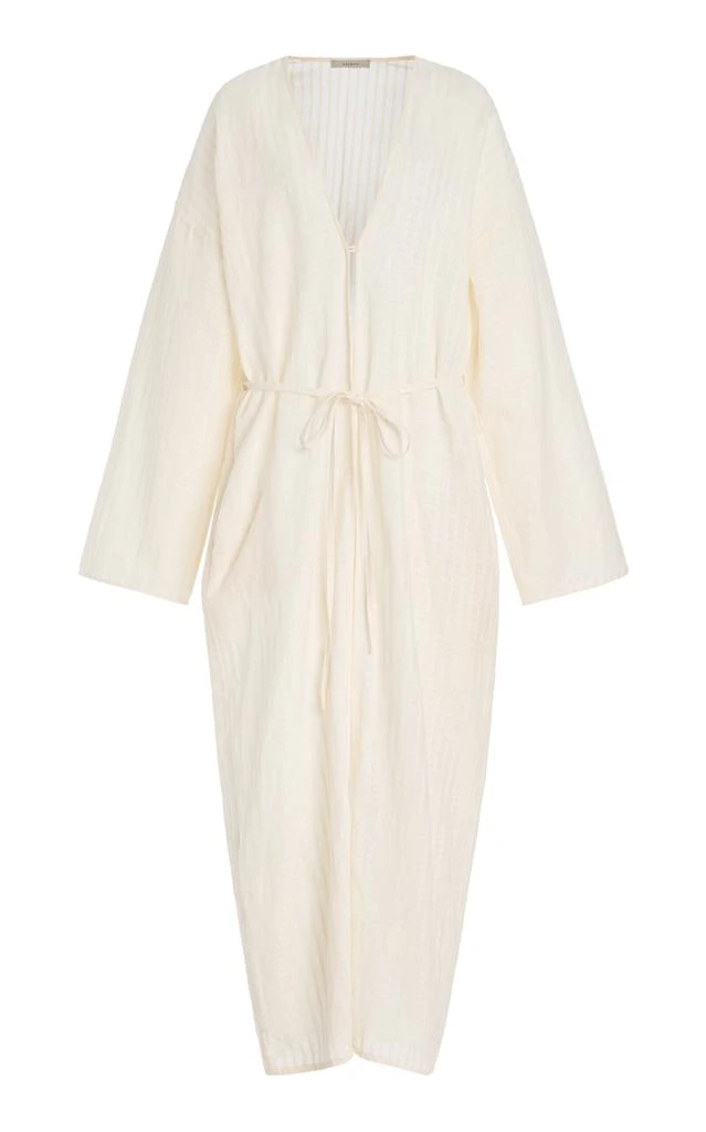 Asceno Asceno - The Lorenzo Cotton-Linen Robe - White - S - Moda Operandi 1