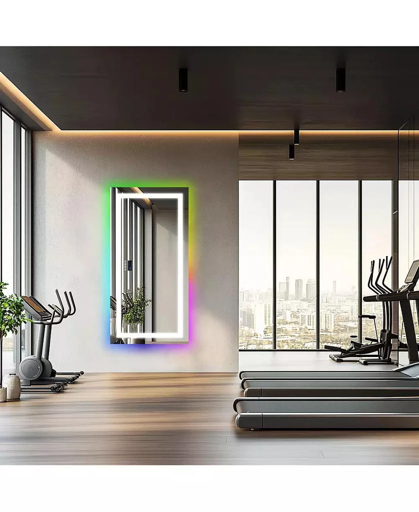 LUVODI 55.12 x 27.56" LED Bluetooth Bathroom Mirror Front-lit RGB Backlit Wall Defog Vanity Mirror 3