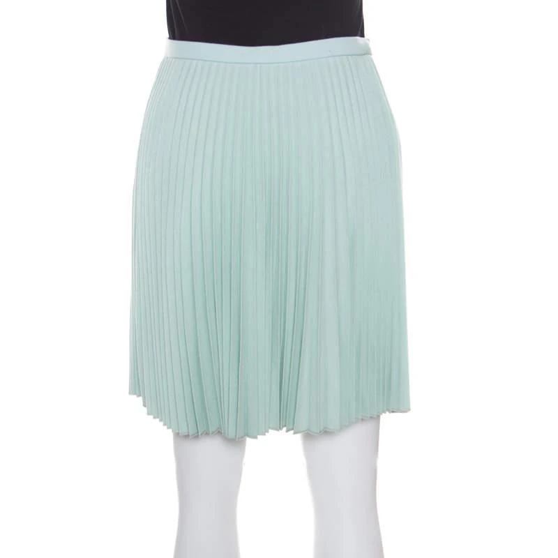 CHRISTOPHER KANE Christopher Kane Mint Green Wool Pleated Mini Skirt S 3