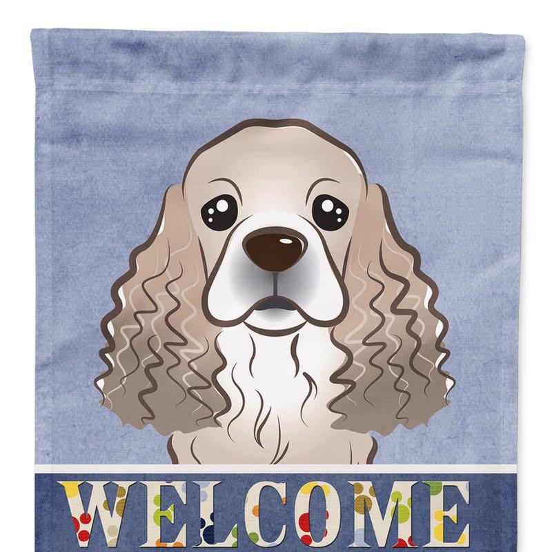 Caroline's Treasures 11 x 15 1/2 in. Polyester Cocker Spaniel Welcome Garden Flag 2-Sided 2-Ply