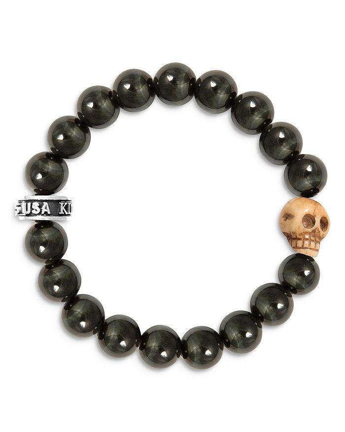 King Baby Blue Tiger Eye Bead Bracelet