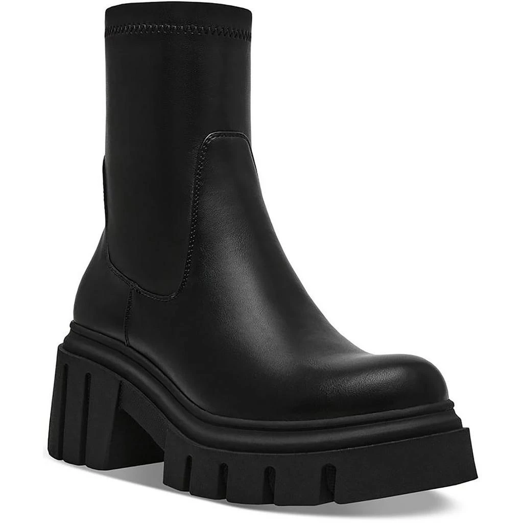 Steve Madden Womens Solid Faux Leather Motorcycle Boots 1