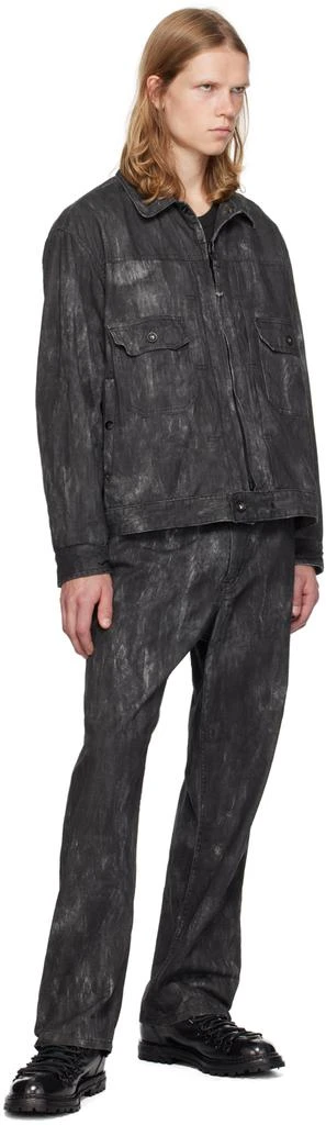 Engineered Garments Black Distressed Print Denim Jacket 4