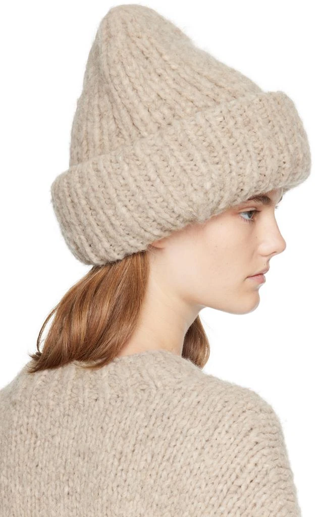 LAUREN MANOOGIAN Taupe Handknit Big Beanie 3