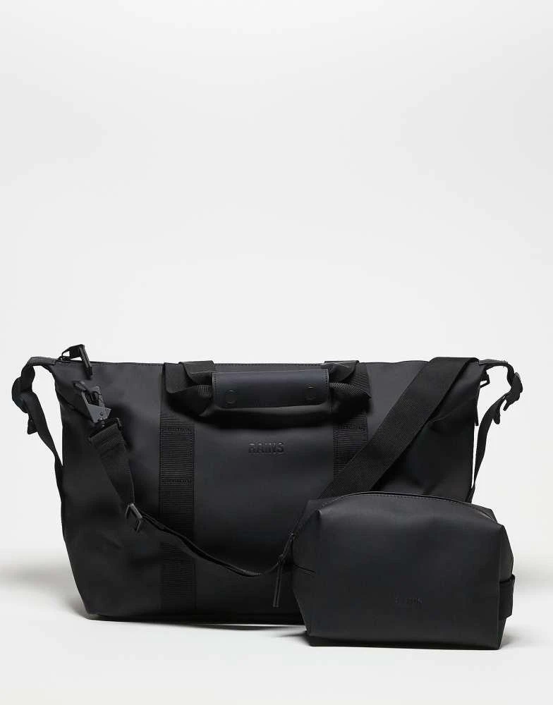 RAINS Rains 50010 Weekend waterproof duffle and cosmetic bag set in black from ASOS