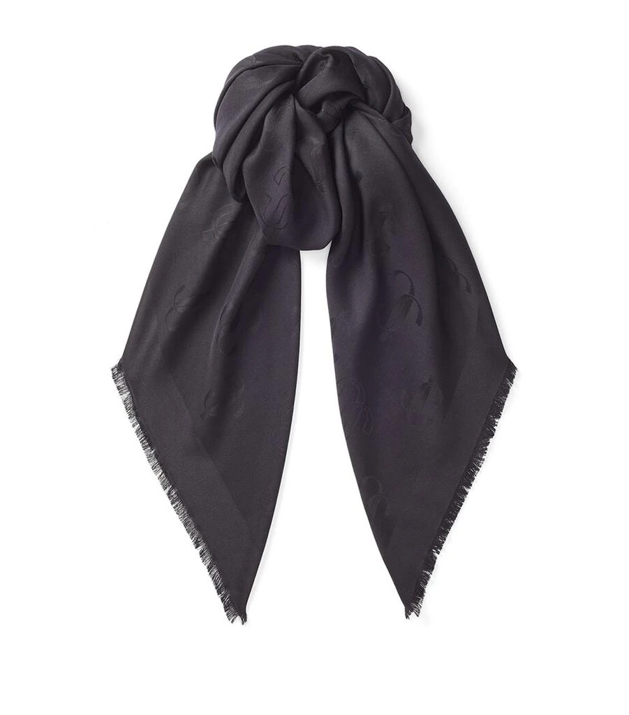 Jimmy Choo Silk-Wool Emani Scarf 1
