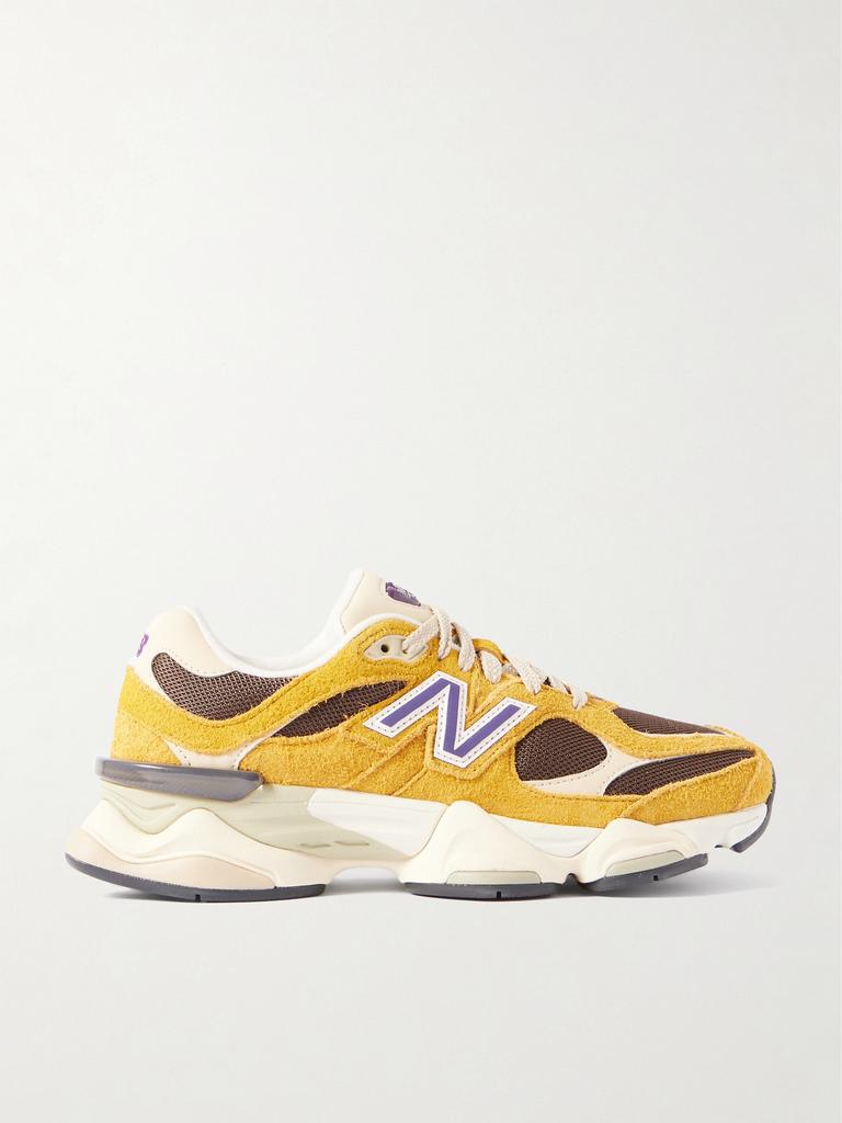 New Balance 9060 皮革边饰绒面革网眼运动鞋  - US4