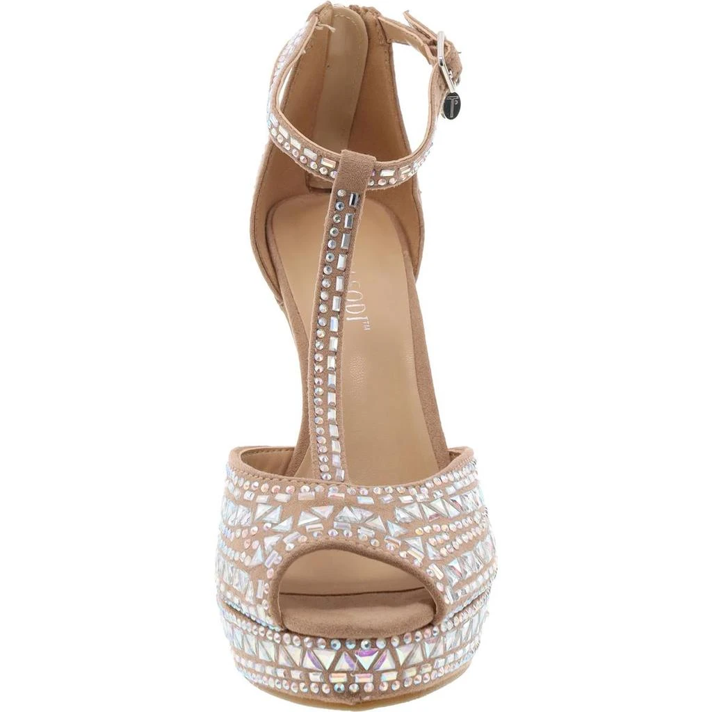 Thalia Sodi Chacey Womens Faux Suede Peep Toe T-Strap Sandals 3