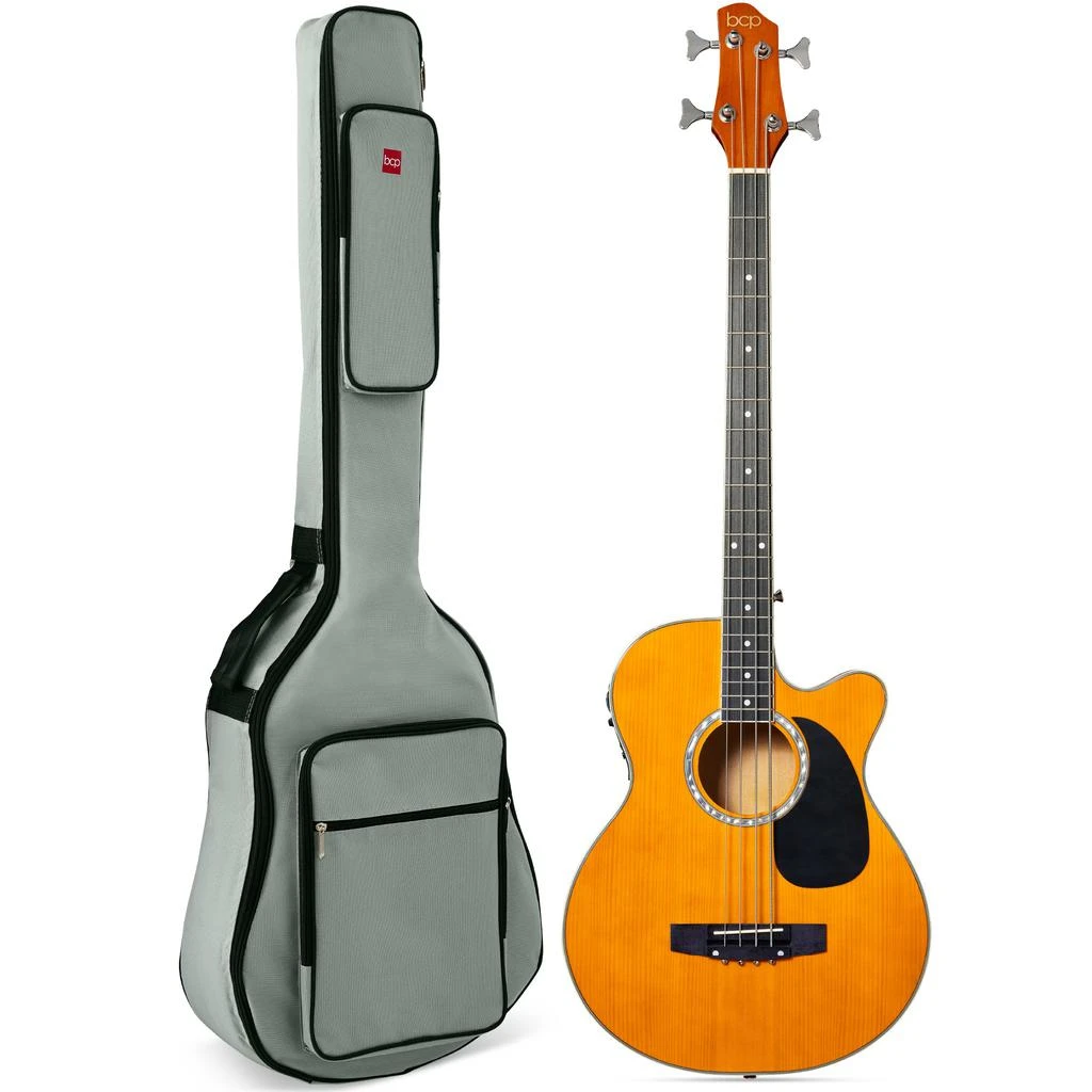 Best Choice Products 22-Fret Full Size Acoustic Electric Bass Guitar w/ 4-Band Equalizer, Truss Rod 7