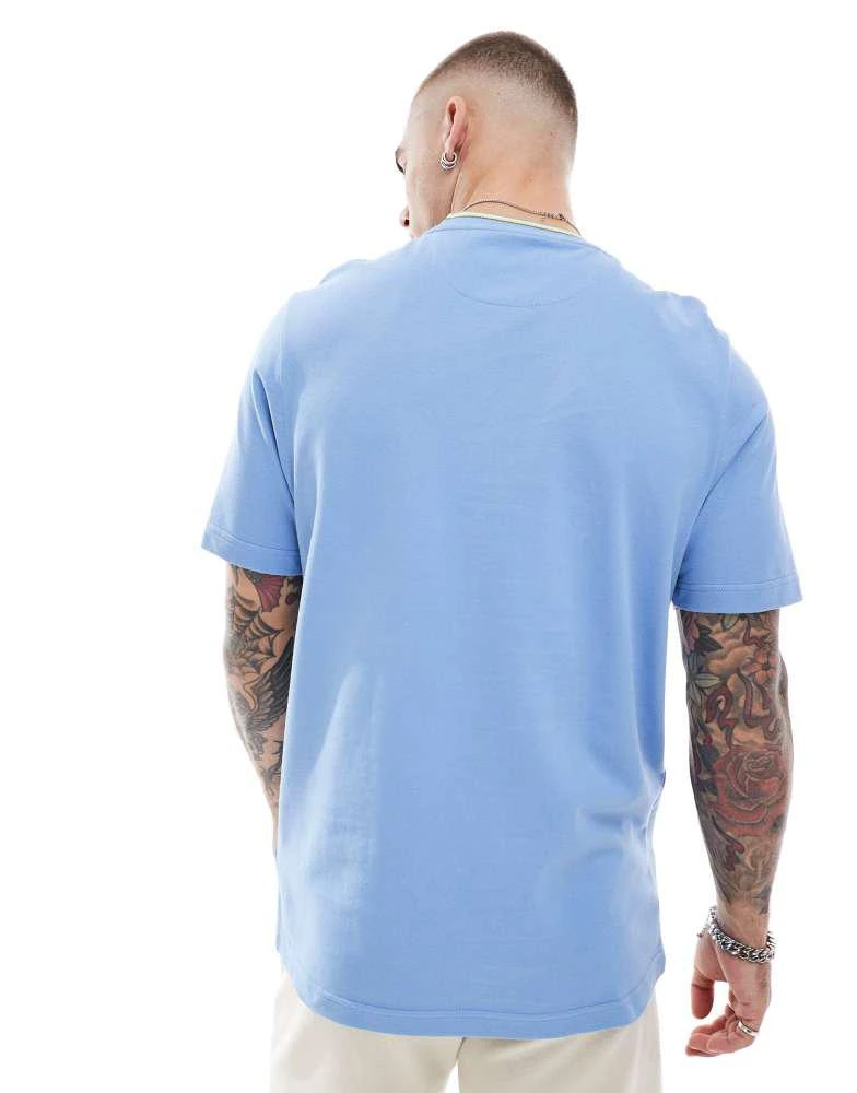 Farah Farah alvin t-shirt in light blue with collar tipping 3