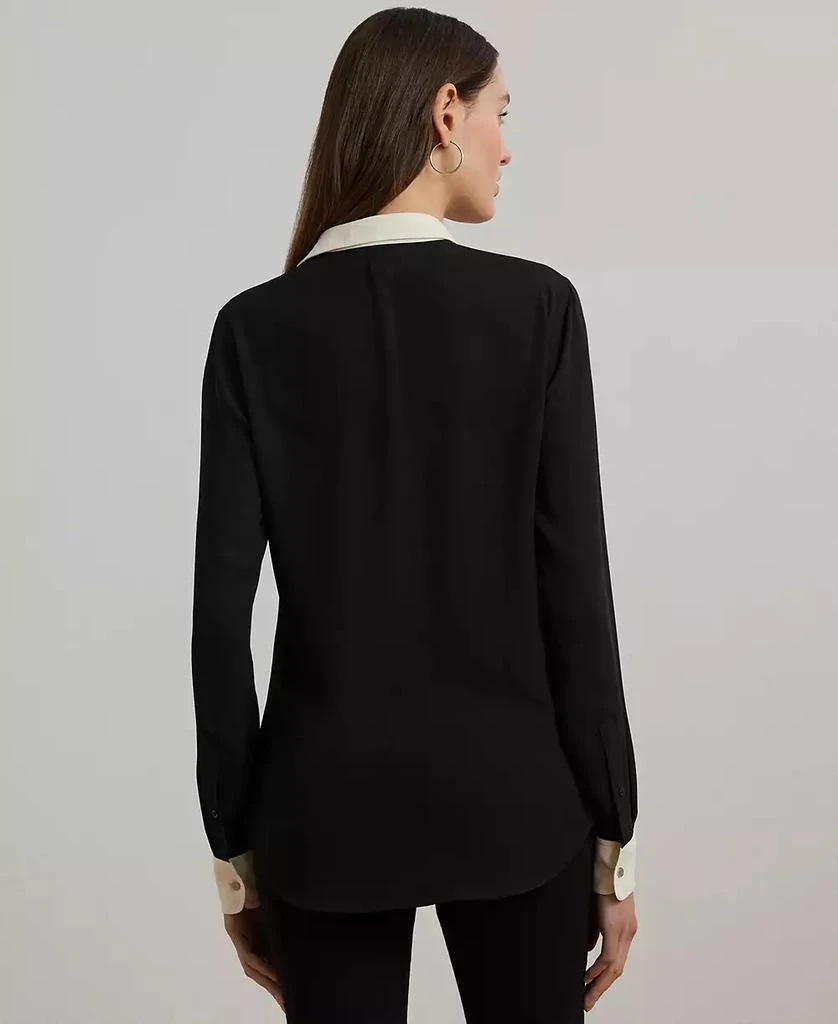 Ralph Lauren Women's Classic-Fit Two-Tone Georgette Shirt 2