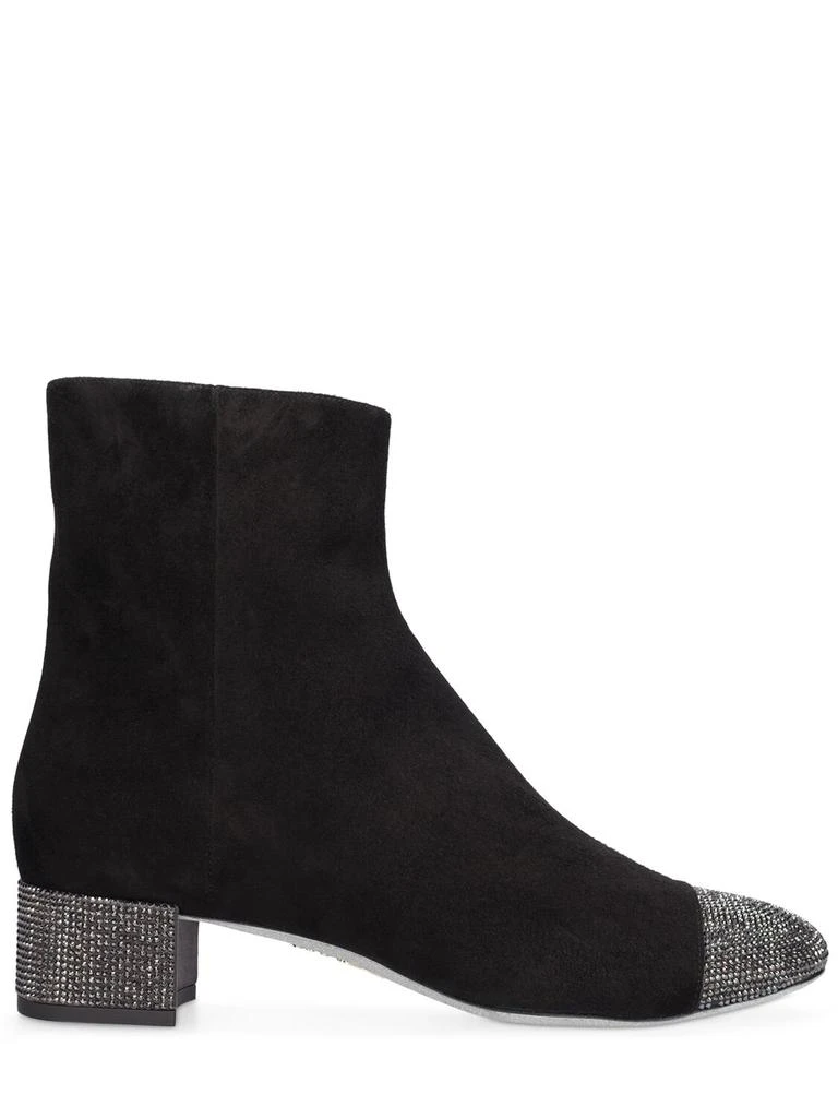 RENÉ CAOVILLA 40mm Suede & Crystals Ankle Boots 1