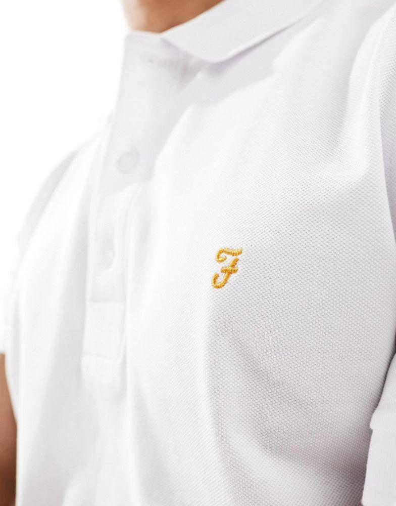 Farah Farah Blanes short sleeve polo shirt in white 4