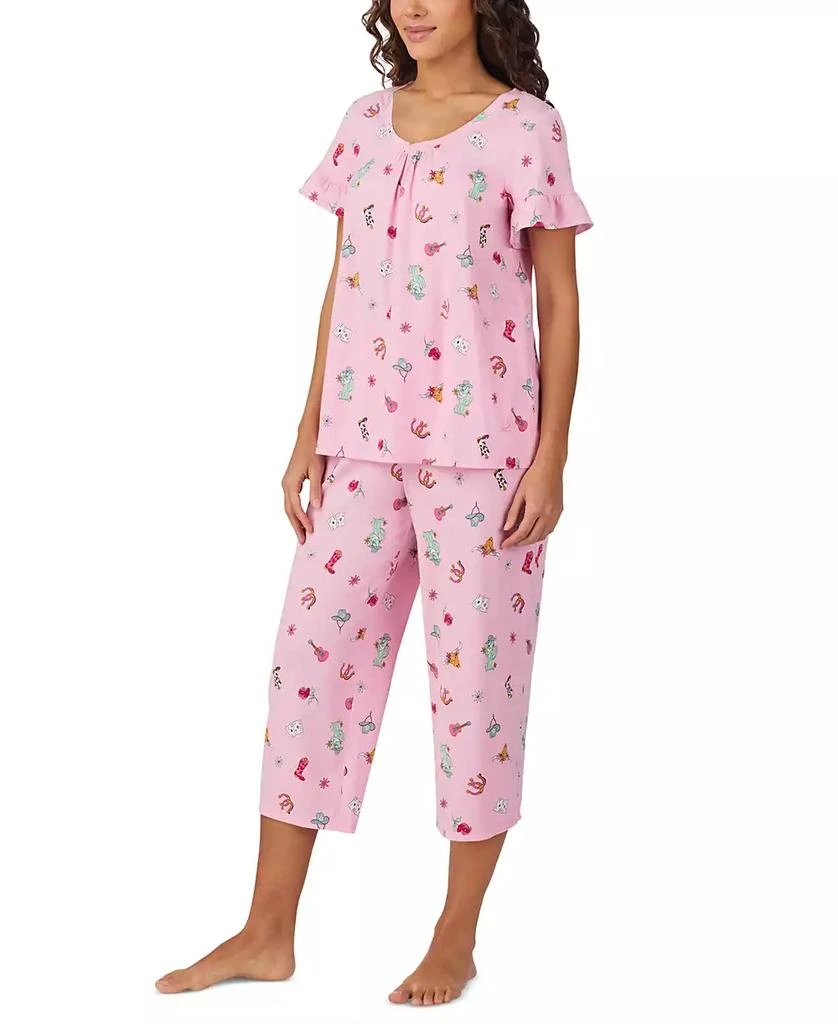 Cuddl Duds Women's Short-Sleeve Cropped Pajama Set 4