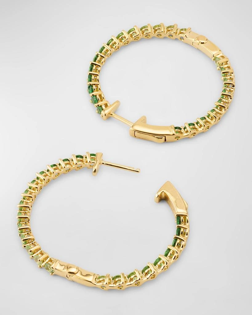 Lisa Nik Rainbow 18K Yellow Gold Ombre Tsavorite (Green Garnet) Inside Out Hoops 4