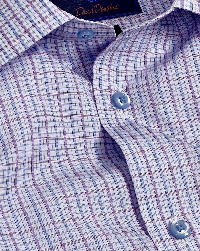 David Donahue Trim Fit Poplin End on End Check Dress Shirt 2