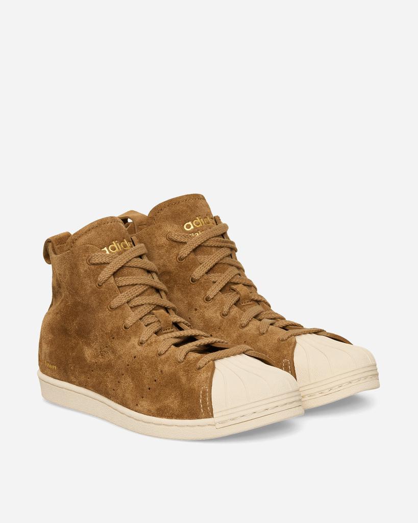 Shop Wales Bonner Superstar High Sneakers Brown / Wonder White on