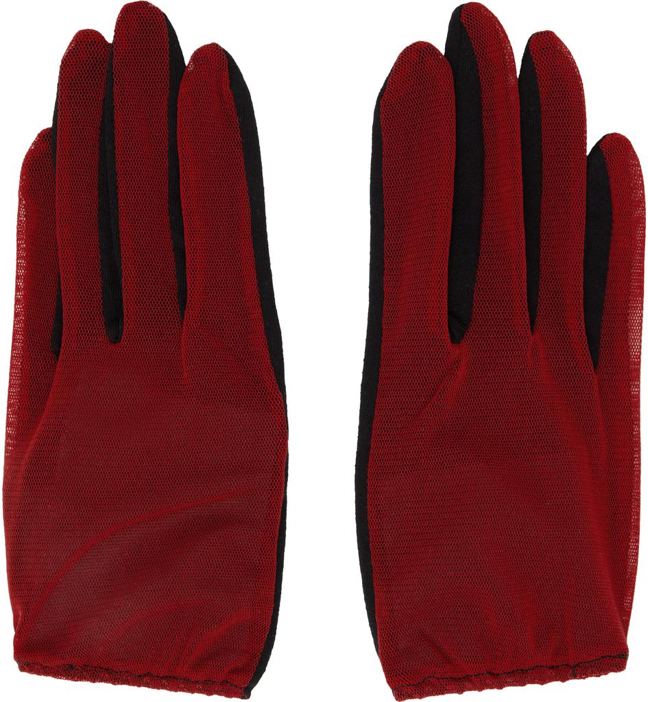 YOHJI YAMAMOTO Red & Black Short Combi Gloves