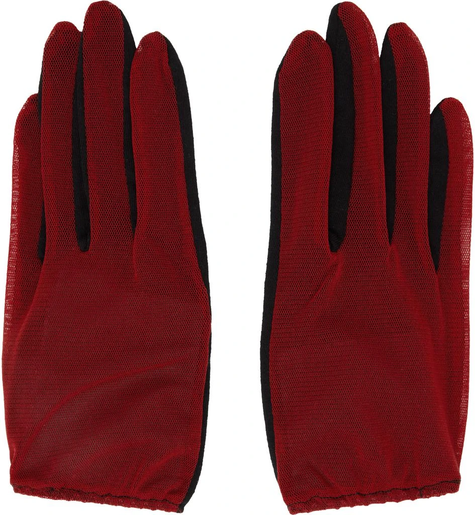 YOHJI YAMAMOTO Red & Black Short Combi Gloves 1