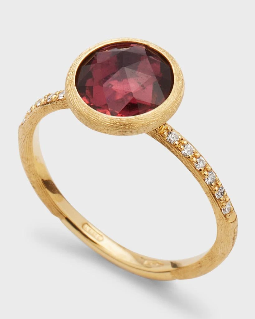 Marco Bicego 18K Yellow Gold Ring with Pink Tourmaline and Diamonds, Size 7 3