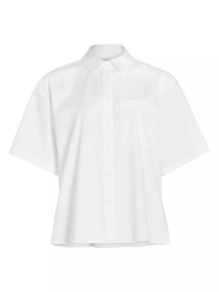 Carolina Herrera Boxy Cotton-Blend Pocket Shirt 1