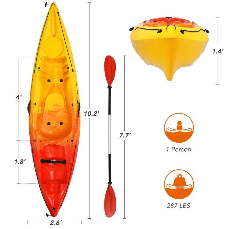 Hivvago Single Sit-on-Top Kayak with Detachable Aluminum Paddles 4