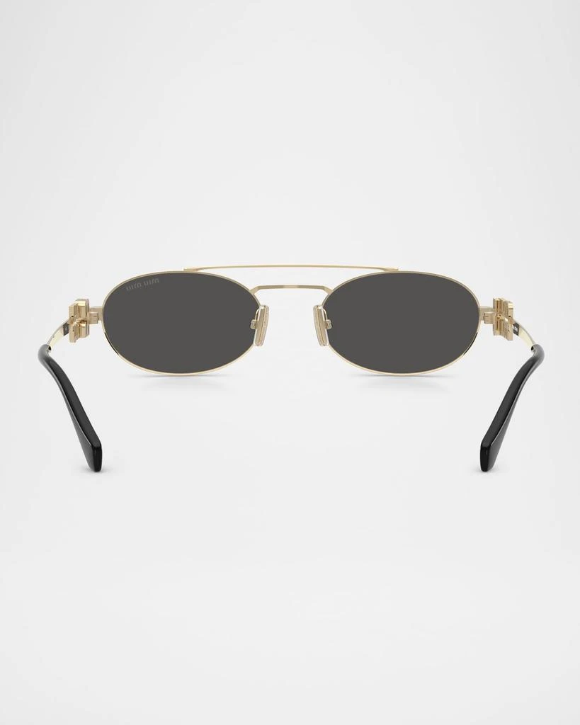 Miu Miu Logo Metal Oval Sunglasses 4