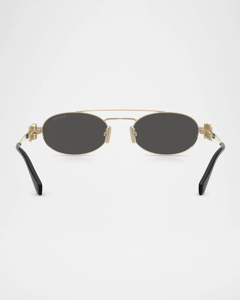 Miu Miu Logo Metal Oval Sunglasses 4