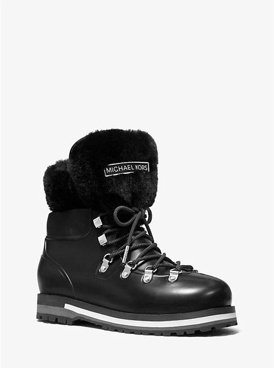 Michael Kors Lanis PVC and Faux Fur Rain Boot 1