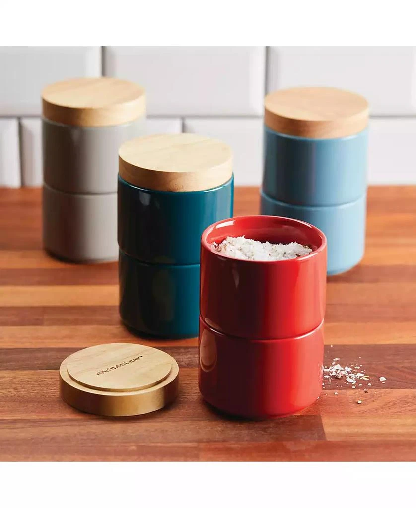 Rachael Ray Ceramic Stacking Spice Box Set with Lid, 2-Piece 12