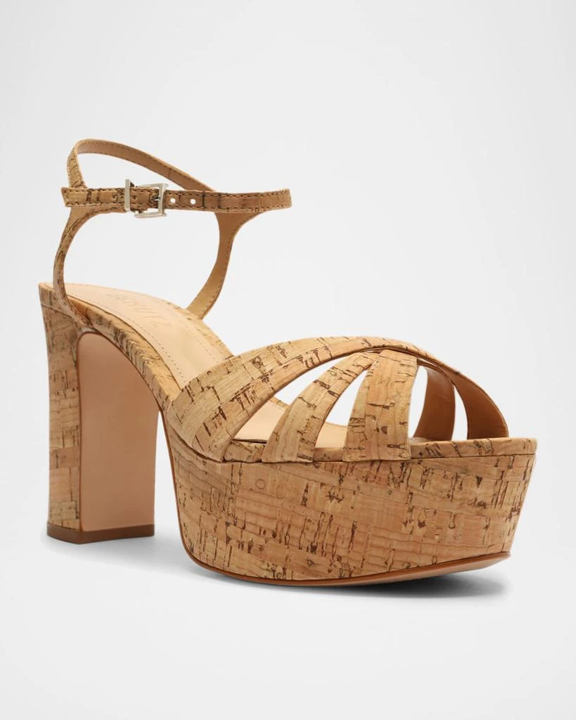 Schutz Keefa Cork Ankle-Strap Platform Sandals 2
