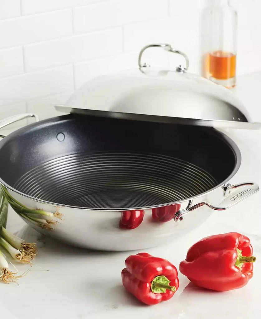 Circulon Clad Stainless Steel 14" Induction Wok with Glass Lid and Hybrid Steelshield and Non-stick Technology 10