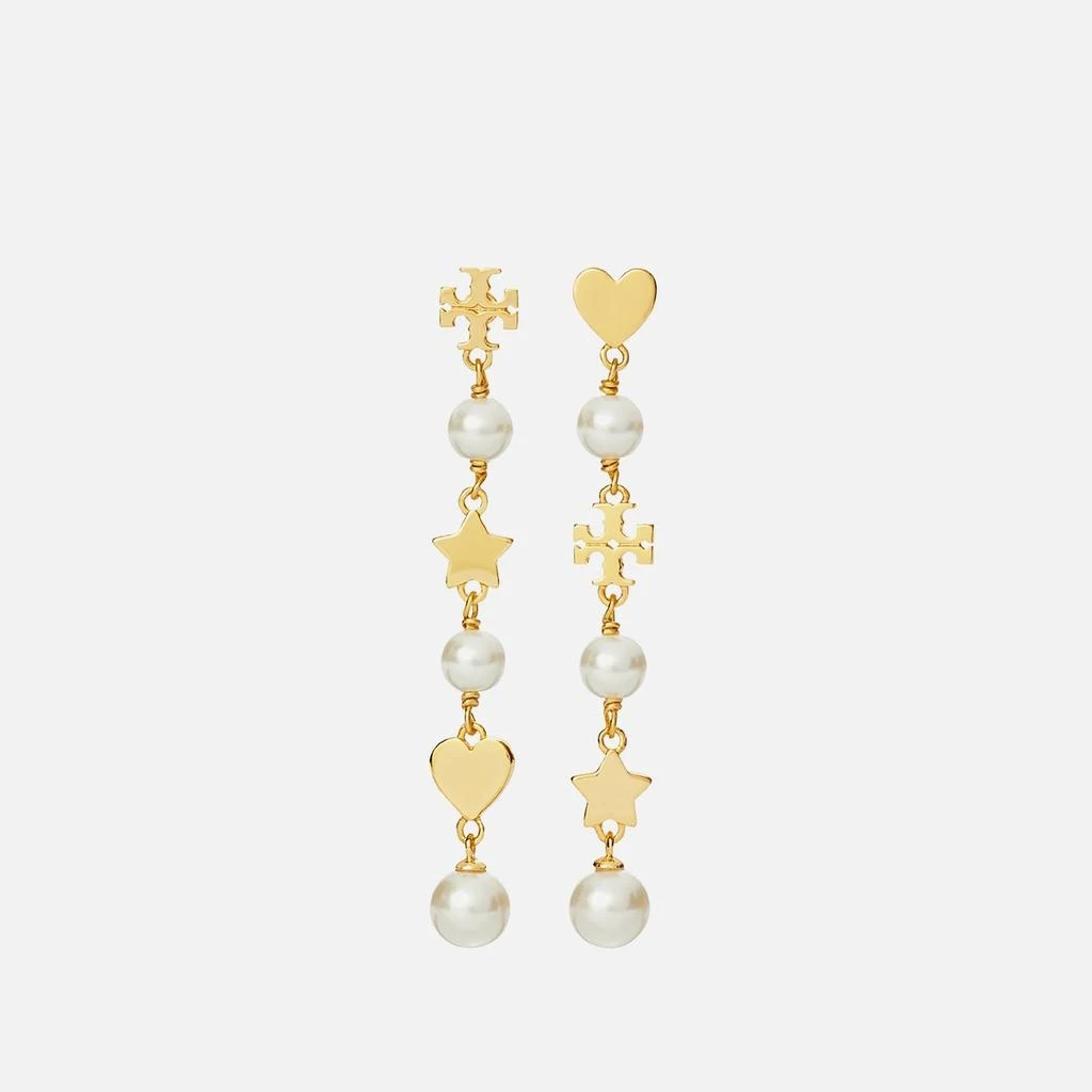 Tory Burch Tory Burch Kira Linear Pearl Gold-Tone Earrings 1