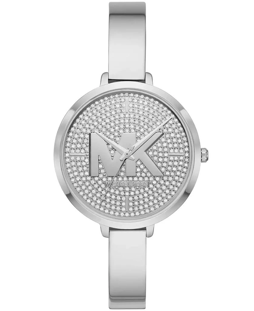 Michael Kors Women's Silver-Tone Half Bangle Bracelet Watch 38mm 1