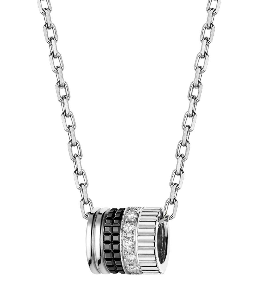 Boucheron White Gold and Diamond Quatre Black Edition Pendant Necklace