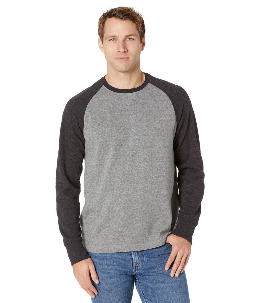 L.L.BEAN Washed Cotton Double-Knit Crew Neck Long Sleeve Slightly Color-Block Regular