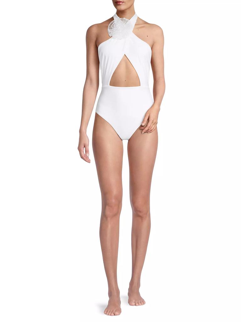 Beach Riot Rose Halter One-Piece Swimsuit