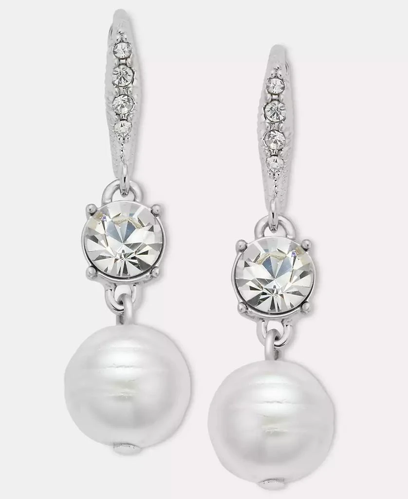 Givenchy Crystal 
Imitation Pearl Double Drop Earrings