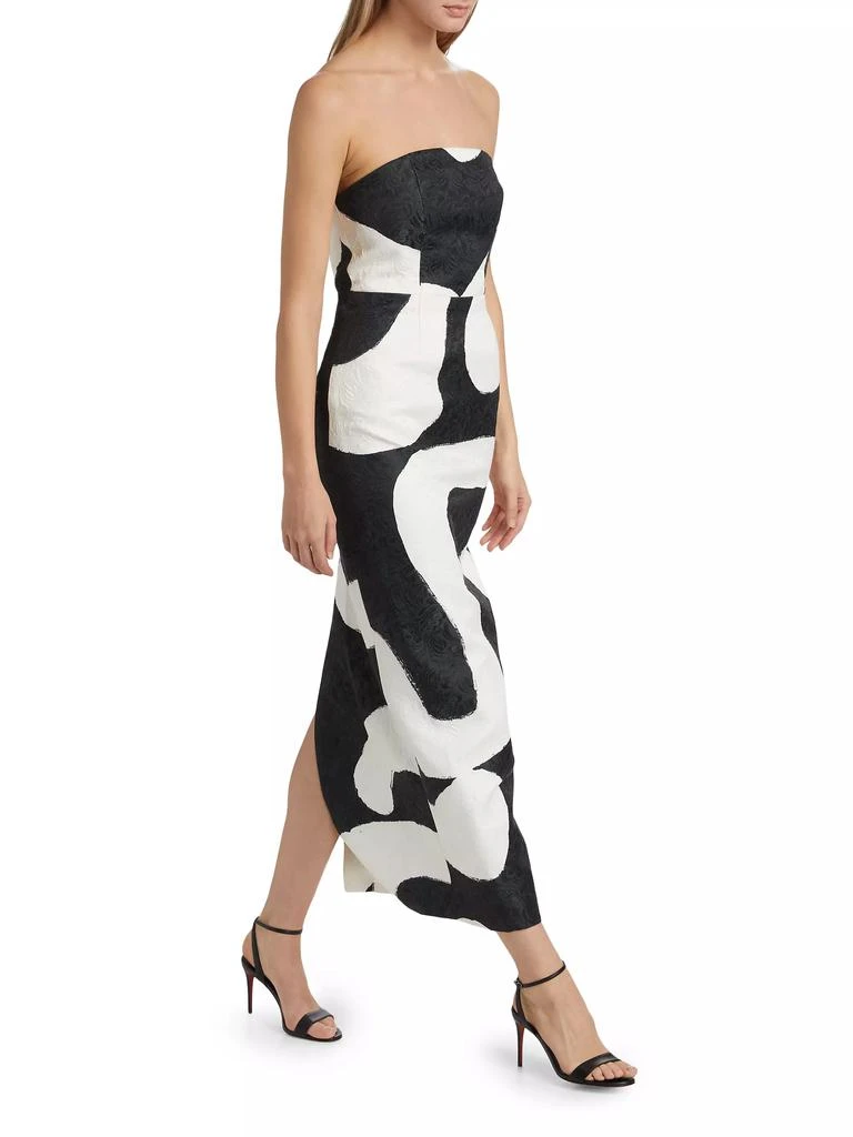 Milly Orion Ink Swirl Jacquard Midi Dress 2