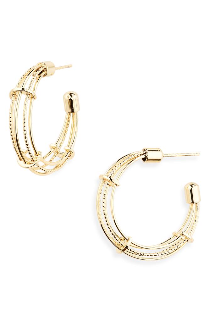 Area Stars Wire Hoop Earrings