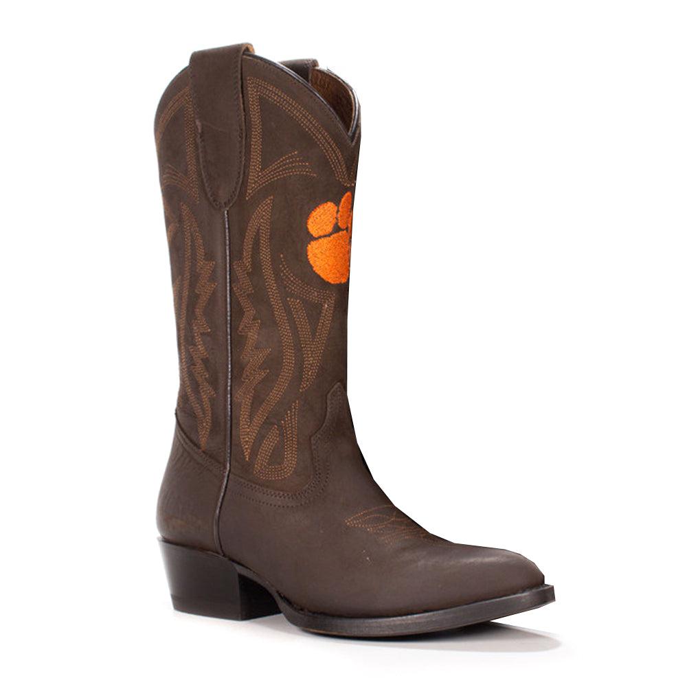 Gameday Boots Clemson University Embroidered Round Toe Pull On Cowboy Boots