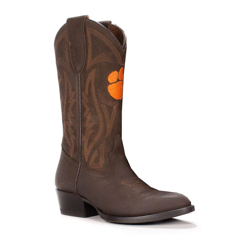 Gameday Boots Clemson University Embroidered Round Toe Pull On Cowboy Boots 2
