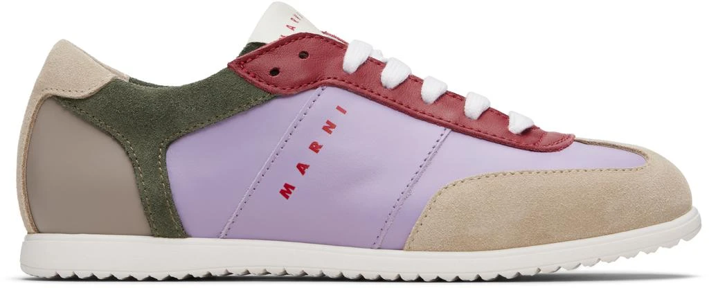 Marni Kids Purple 
Gray Calfskin Sneakers