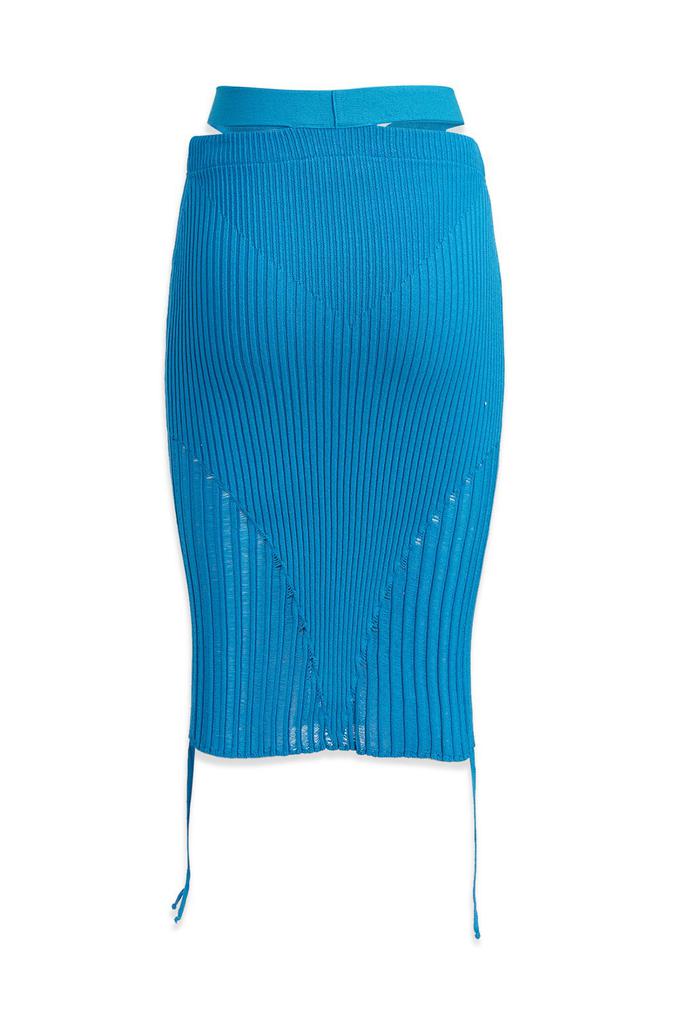 Andrea Adamo Andrea Adamo Cut Out Detailed Ribbed Knit Pencil Skirt