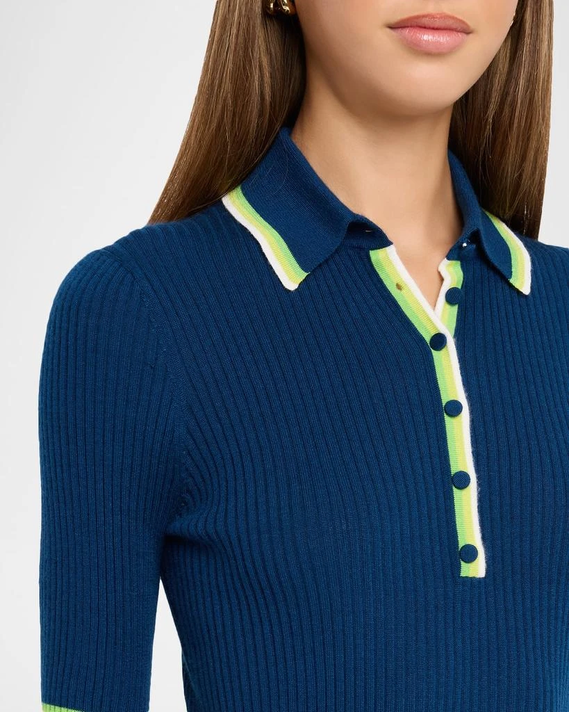 Gabriela Hearst Perro Rib Short-Sleeve Polo Shirt 5